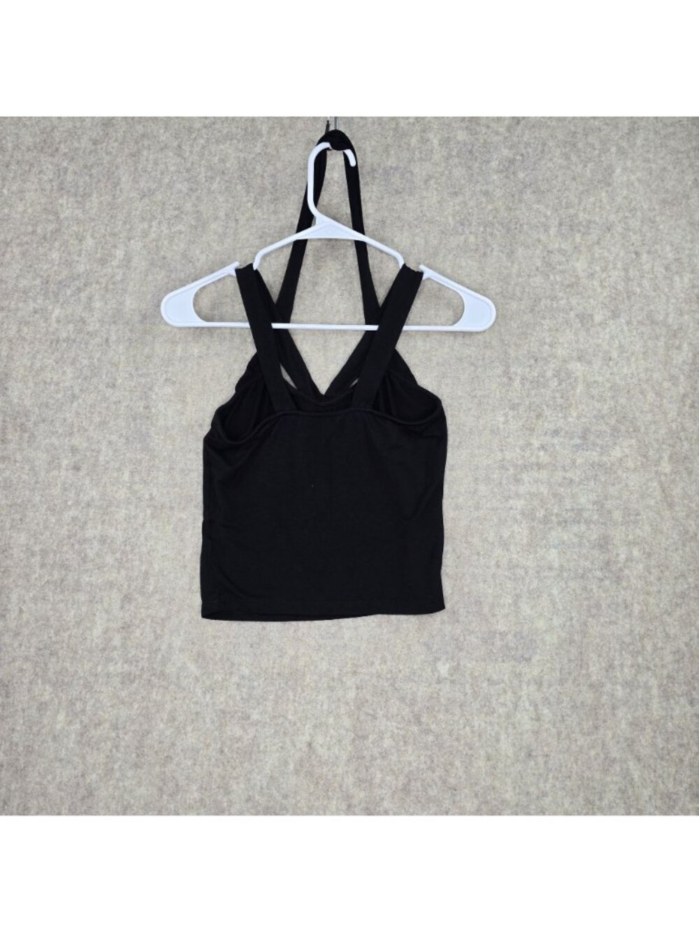 Shein Womens Black Halter Strappy Tank Top Medium Lightweight Rayon Blend - Picture 2 of 6